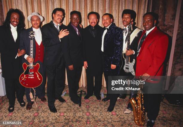 Verdine White , Larry Dunn , Philip Bailey , and Maurice White of Earth, Wind & Fire attend the 15th Annual Rock and Roll Hall of Fame Induction...