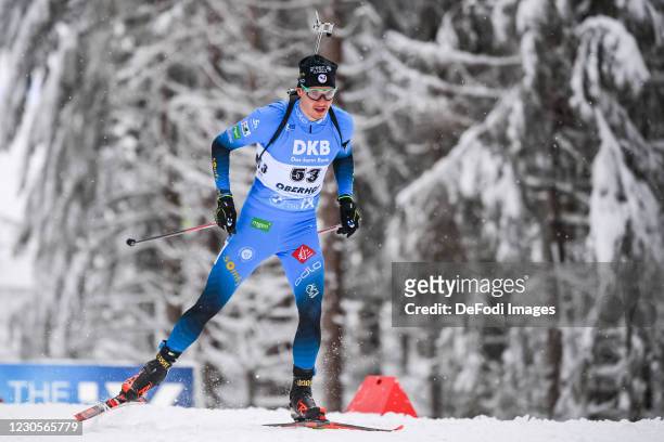 Emilien Jacquelin of France in action competes during the Men 10 km Sprint Competition at the BMW IBU World Cup Biathlon Oberhof on January 13, 2021...