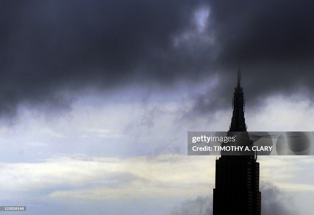 Rain and dark clouds PASS over the Empir