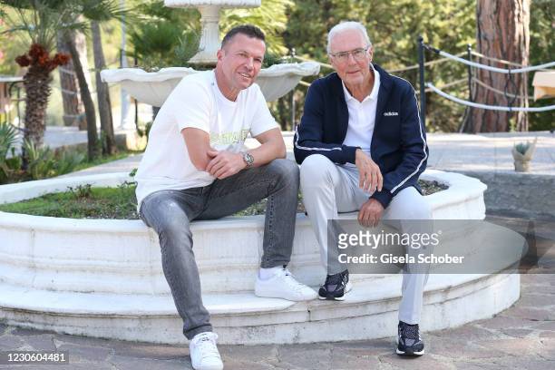 Soccer World Champions Lothar Matthaeus and Franz Beckenbauer shooting on October 10, 2020 at Il Pelagone hotel in Grosseto, Italy.