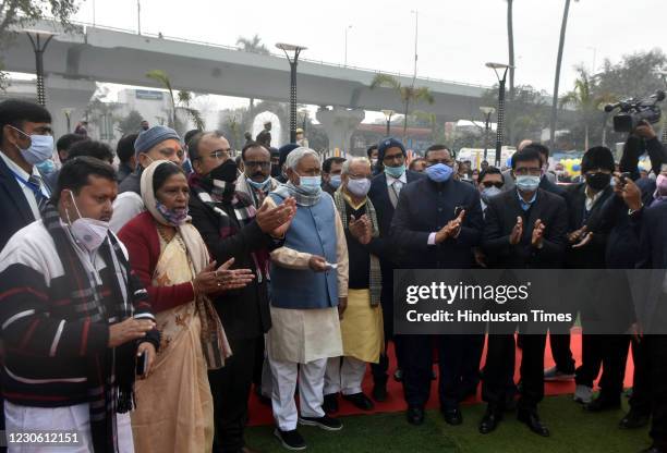 Bihar Chief Minister Nitish Kumar along with his cabinet ministers inaugurates the newly constructed elevated road Atal Path connecting R Block to...