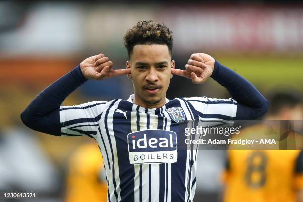 Matheus Pereira of West Bromwich Albion celebrates after scoring a goal to make it 2-3 from the penalty spot during the Premier League match between...