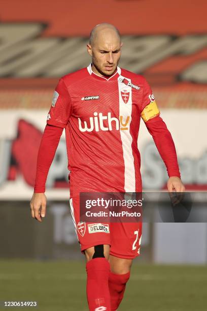 Gabriel Paletta of AC Monza shows his dejection during the Serie B match between AC Monza and Cosenza Calcio at Stadio Brianteo on January 16, 2021...