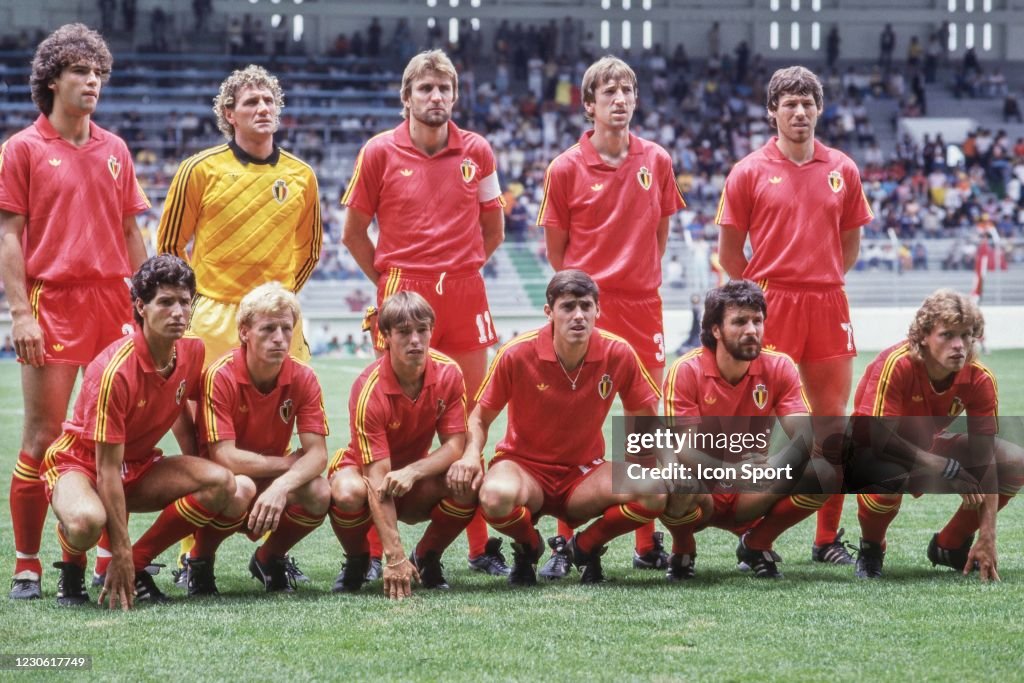 Team Belgium line up during the FIFA World Cup match between Iraq and