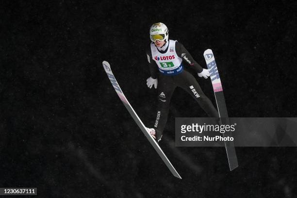 Sandro Hauswirth during the FIS Ski Jumping World Cup, team competition In Zakopane, Poland, on January 16, 2021.