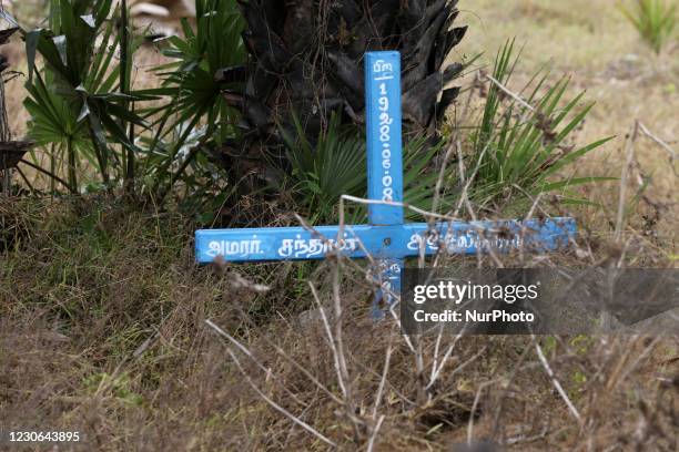 Catholic cemetery in Mannar, Sri Lanka.