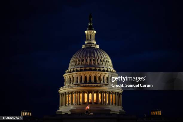 The U.S. Capitol on January 17, 2021 in Washington, DC. After last week's riots at the U.S. Capitol Building, the FBI has warned of additional...