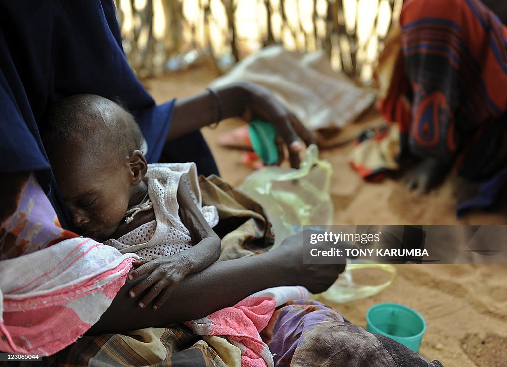 A newly displaced Somali mother cradles