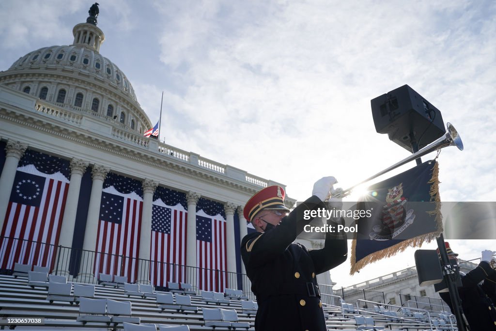 Presidential Inauguration Rehearsal Held At US Capitol Building
