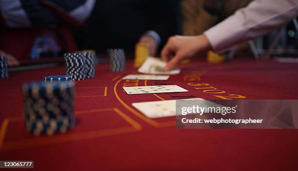 casino - blackjack table stock pictures, royalty-free photos & images