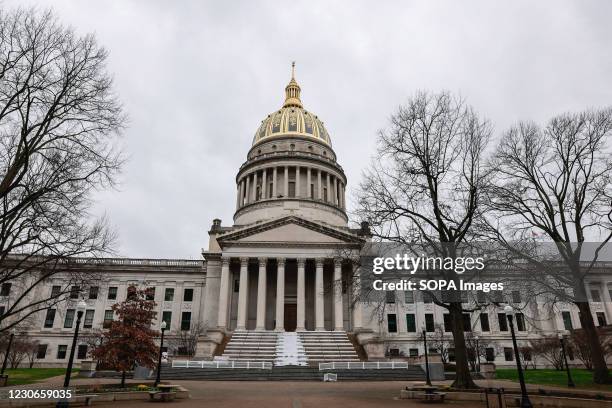 Preparations for the inauguration of West Virginia governor Jim Justice at the West Va., statehouse, which was mostly deserted Sunday before the...