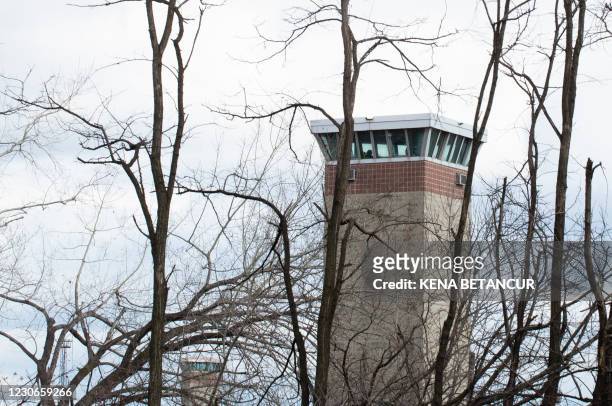 An external view of the Northern State Prison in Newark, New Jersey is seen on January 18, 2021. - Federal prisons across the United States have been...