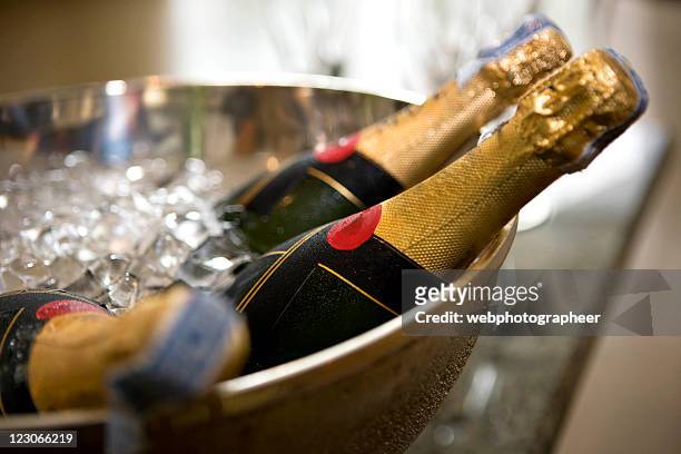 chilled champagne - champagne stock pictures, royalty-free photos & images