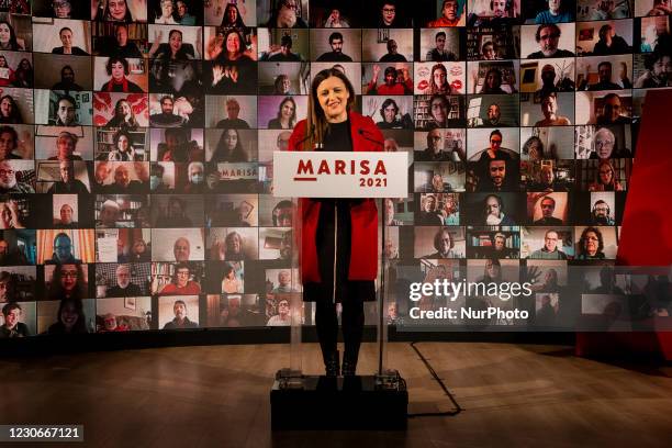 Marisa Matias, candidate for the presidency of Bloco de Esquerda, in a Virtual Rally, attended by several personalities such as activist Guilherme...