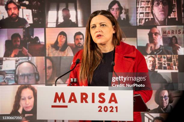 Marisa Matias, candidate for the presidency of Bloco de Esquerda, in a Virtual Rally, attended by several personalities such as activist Guilherme...
