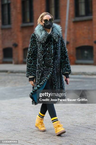 Olivia Palermo is seen on January 19, 2021 in New York City.