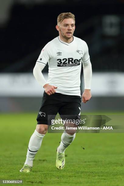 Kamil Jozwiak of Derby County during the Sky Bet Championship match between Derby County and AFC Bournemouth at Pride Park Stadium on January 19,...