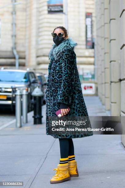Olivia Palermo is seen on January 19, 2021 in New York City.