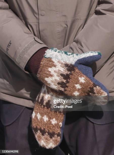 Sen. Bernie Sanders wears mittens as he attends the inauguration of Joe Biden on the West Front of the U.S. Capitol on January 20, 2021 in...