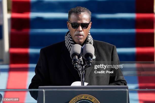 Rev. Silvester Beaman gives the benediction during the the 59th inaugural ceremony on the West Front of the U.S. Capitol on January 20, 2021 in...