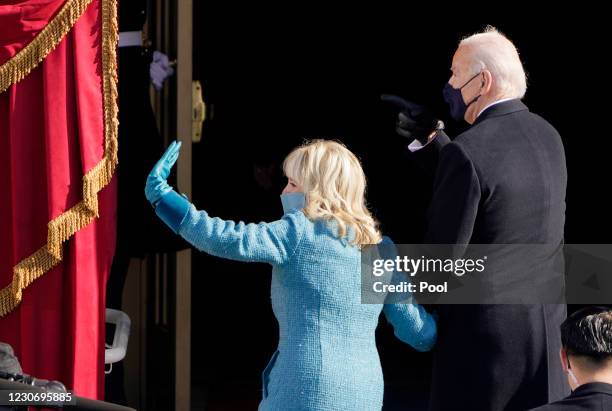 President Joe Biden and first lady Jill Biden, walk out after participating in the the 59th inaugural ceremony on the West Front of the U.S. Capitol...