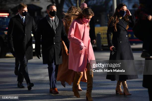 Natalie Biden, a granddaughter of U.S. President Joe Biden, gathers with family before walking along the abbreviated parade route after Biden's...