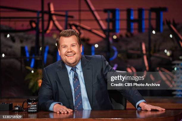 The Late Late Show with James Corden airing Wednesday, January 20 with guests Dakota Johnson and AJR.