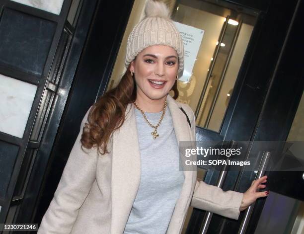 Kelly Brook arrives at Global Radio studios in Leicester Square.