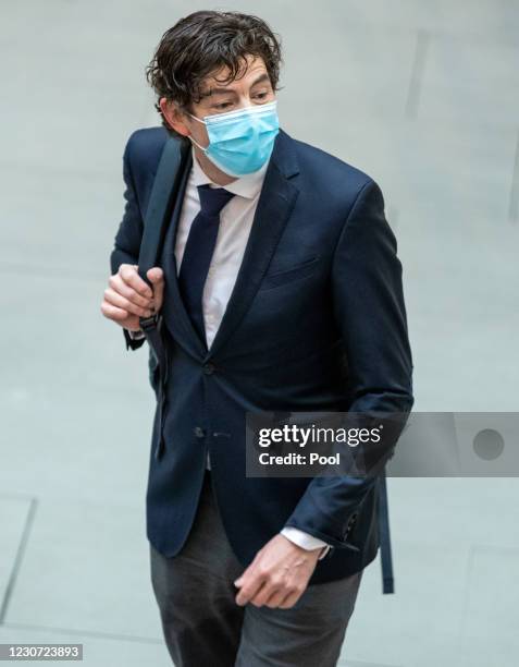Charite Hospital Institute for Virology Director Christian Drosten attends a press conference with other leading German health authorities about the...
