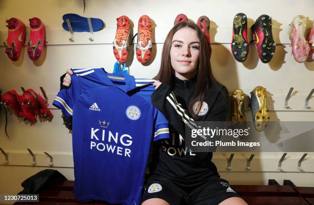 Leicester City Women Unveil new signing Shannon O'Brien at Belvoir Drive Training Complex on January 21, 2021 in Leicester, United Kingdom.