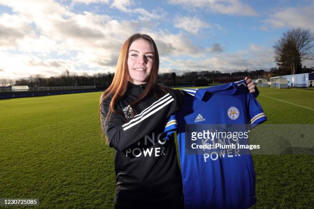Leicester City Women Unveil new signing Shannon O'Brien at Belvoir Drive Training Complex on January 21, 2021 in Leicester, United Kingdom.
