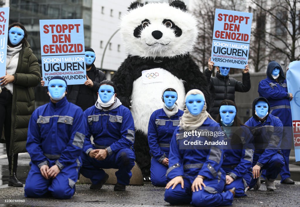 China's oppression policies against Uyghurs protested in Berlin