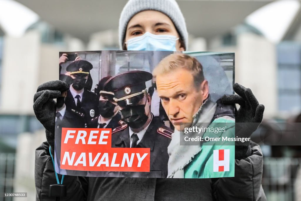 Supporters Of Alexei Navalny Gather In Berlin, Demand His Release From Russian Prison