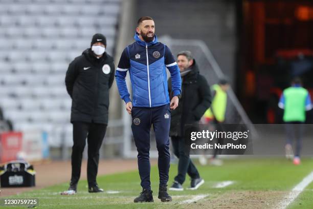 Shrewsbury Town assistant manager Aaron Wilbraham during the Sky Bet League 1 match between Sunderland and Shrewsbury Town at the Stadium Of Light,...