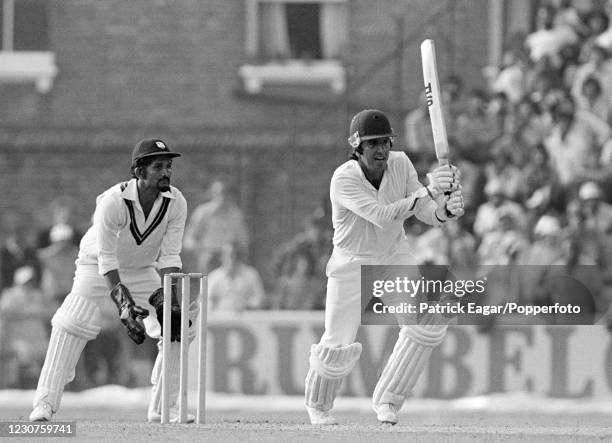 Majid Khan of Pakistan batting during his innings of 81 runs in the Prudential World Cup Semi Final between Pakistan and West Indies at The Oval,...