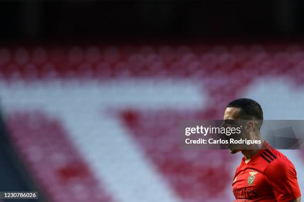 Chiquinho of SL Benfica celebrates scoring SL Benfica goal during the Liga NOS match between SL Benfica and CD Nacional at Estadio da Luz on January...