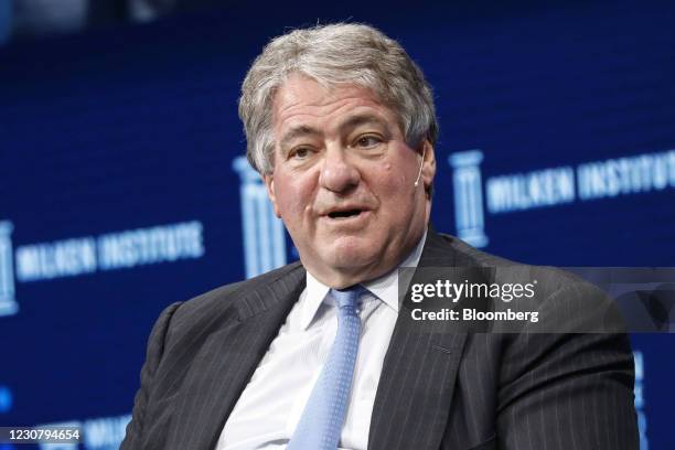 Leon Black, chairman and chief executive officer of Apollo Global Management LLC, at the Milken Institute Global Conference in Beverly Hills,...