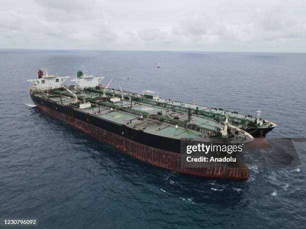 Indonesia Coast Guard secured 2 tankers, MT Horse with Iranian flag and MT Freya with Panama flag , at Pontianak waters, West Kalimantan, Indonesia...