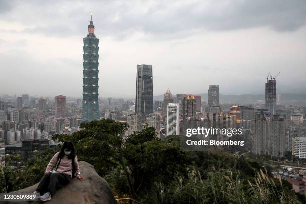 The Taipei 101 building and other buildings in Taipei, Taiwan, on Tuesday, Jan. 26, 2021. Taiwan is scheduled to release gross domestic product...