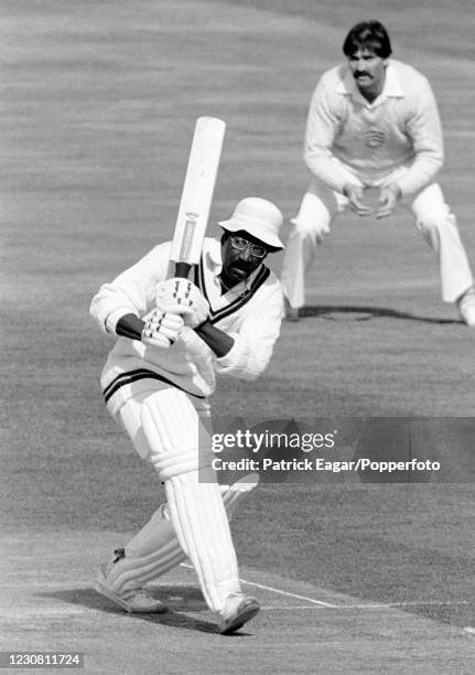 Clive Lloyd of West Indies batting during the Courage Challenge Cup International Batsman of the Year single-wicket competition at The Oval, London,...