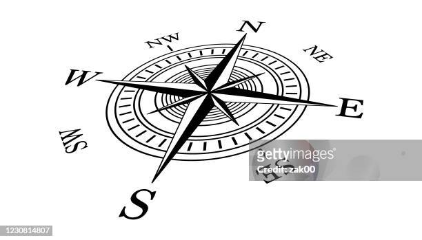 stockillustraties, clipart, cartoons en iconen met pictogram kompas - navigational compass