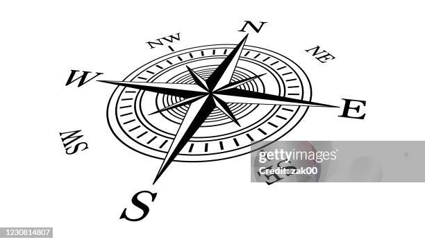 compass icon - orienteering stock illustrations