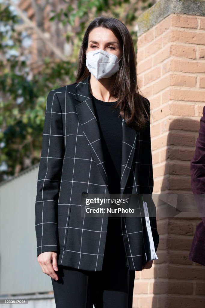 Queen Letizia Attends A Meeting At FEDER Headquarters