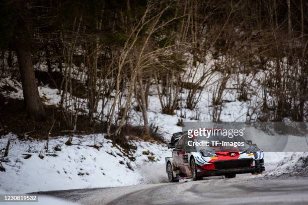 Takamoto KATSUTA / Daniel BARRITT Toyota Yaris WRC during the WRC Rallye Monte Carlo 2021 SS2 / WP2 on January 23, 2021 in Hautes-Alpes, France.