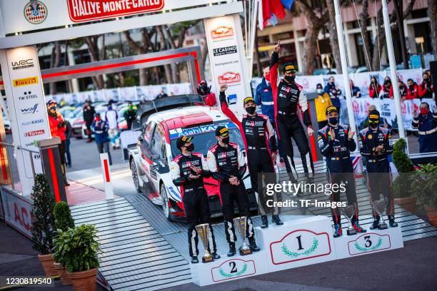 Scott MARTIN and Elfyn EVANS Toyota Yaris WRC, TOYOTA GAZOO RACING WRT Julien INGRASSIA and Sebastien OGIER Toyota Yaris WRC, HYUNDAI SHELL MOBIS...