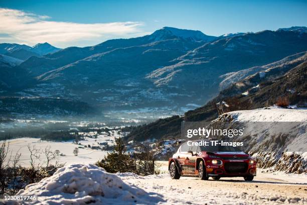 Nicolas Ciamin / Yannick Roche Citroen C3 during the WRC Rallye Monte Carlo 2021 SS2 / WP2 on January 23, 2021 in Hautes-Alpes, France.