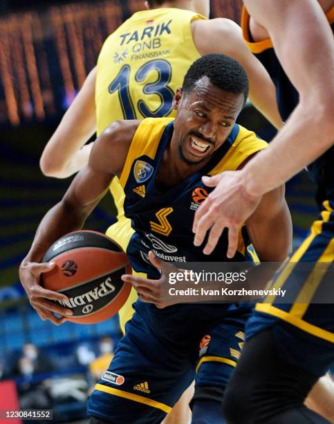 Errick McCollum, #3 of Khimki Moscow Region in action during the 2020/2021 Turkish Airlines EuroLeague Regular Season Round 23 match between Khimki...