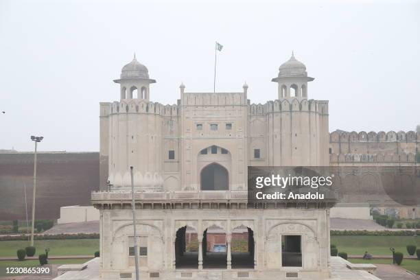 View of a monument is seen in Lahore, Pakistan on December 14, 2020. Lahore, the largest city of Pakistan's Punjab province, is described as the...