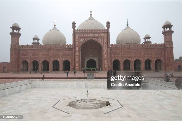 View of Badshahi Mosque is seen in Lahore, Pakistan on December 14, 2020. Lahore, the largest city of Pakistan's Punjab province, is described as the...