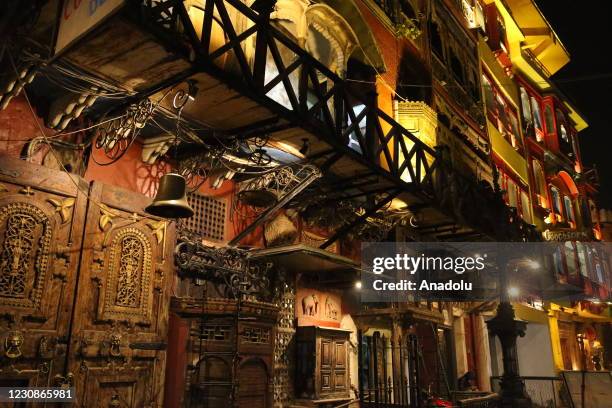 View of the food street located near Badshahi Mosque in Lahore, Pakistan on December 14, 2020. Lahore, the largest city of Pakistan's Punjab...